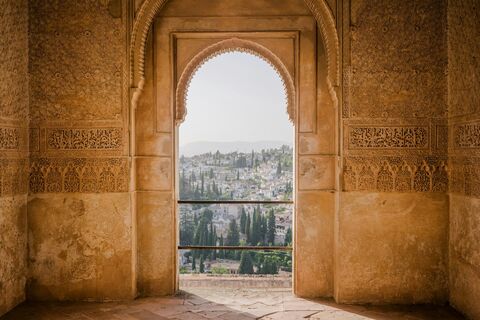 Alhambra Window over Granada, jigsaw puzzle photo