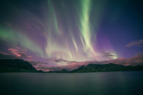 Aurora over Álftavatn, jigsaw puzzle photo