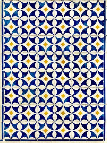 Blue and Yellow Tiles, jigsaw puzzle photo