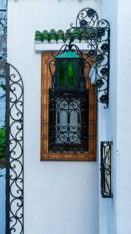 Lantern and Carved Window, jigsaw puzzle photo