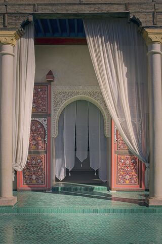 Painted Doors and Zellige Floor, jigsaw puzzle photo