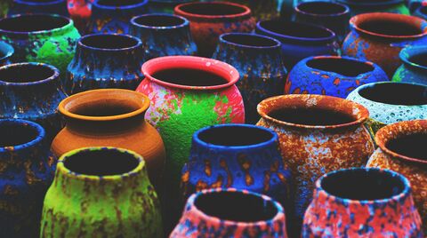 Speckled Clay Pots, jigsaw puzzle photo