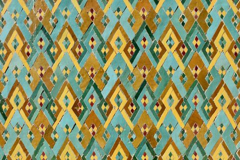 Teal and Gold Zellige, jigsaw puzzle photo
